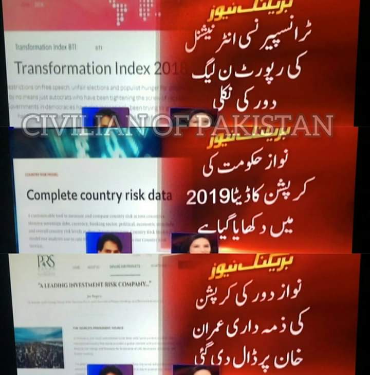 Transparency International's Report of corruption Perception Index was managed by using old data of PML-N Government in the period of 2016 and 2017.
