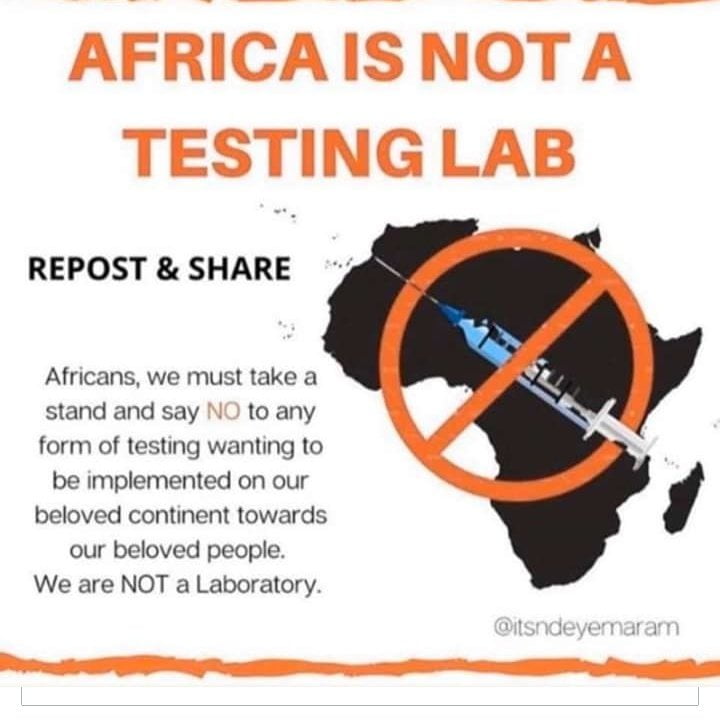 Africa is not a testing lab for Coronavirus vaccine tests 