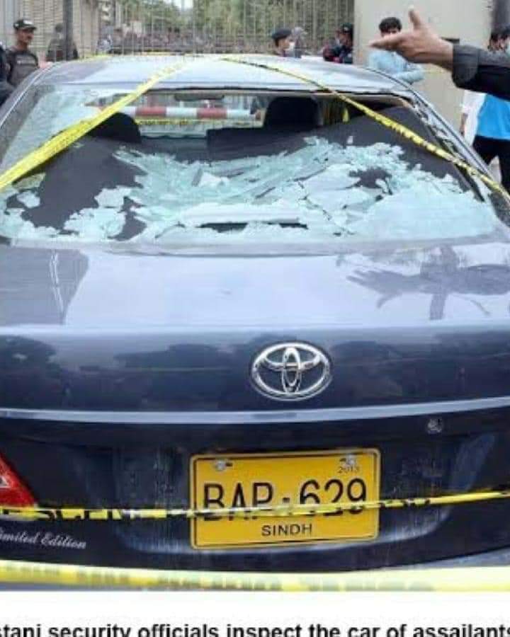 Car used in the terror attack at Pakistan Stock Exchange, Karachi