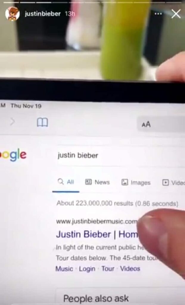 Justin Bieber calls out Google for their image search results on him. 