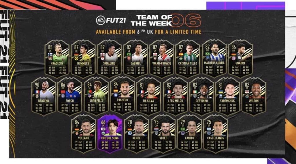 Players from the official FIFA 21 Team of the Week 6 squad appear to have been leaked! These latest FUT TOTW leaks will be listed below, along with the Ultimate Team cards who have been rumoured not to feature.