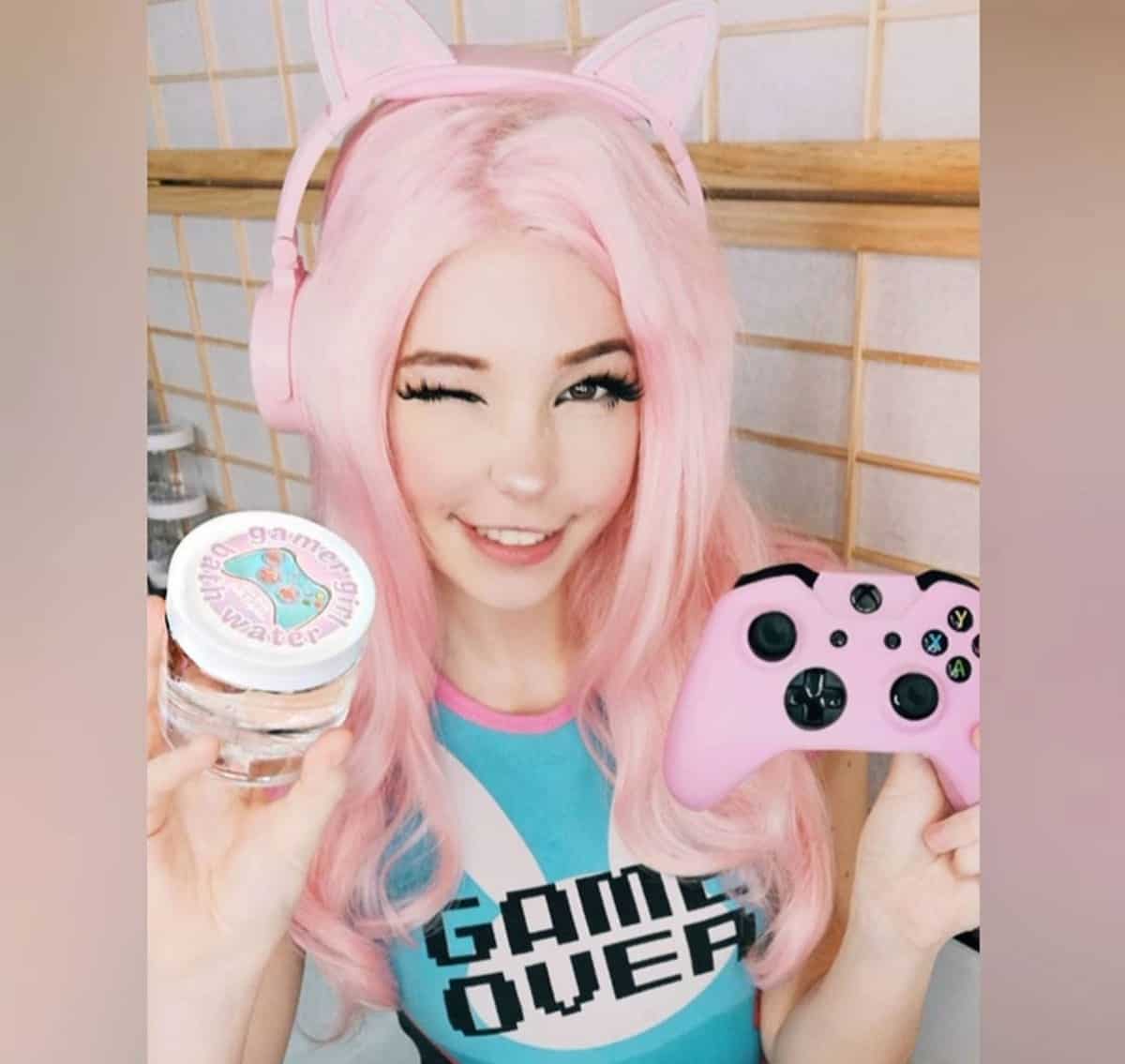 Watch Belle Delphine's leaked Only Fans video where she performain...