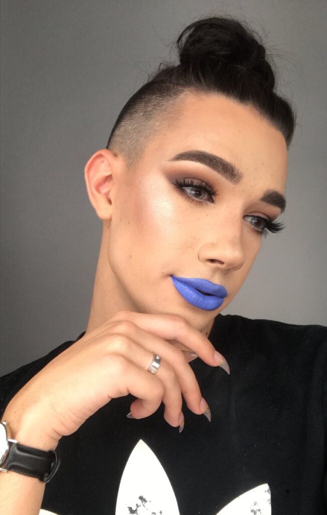 YouTuber James Charles in Manbun hairstyle 