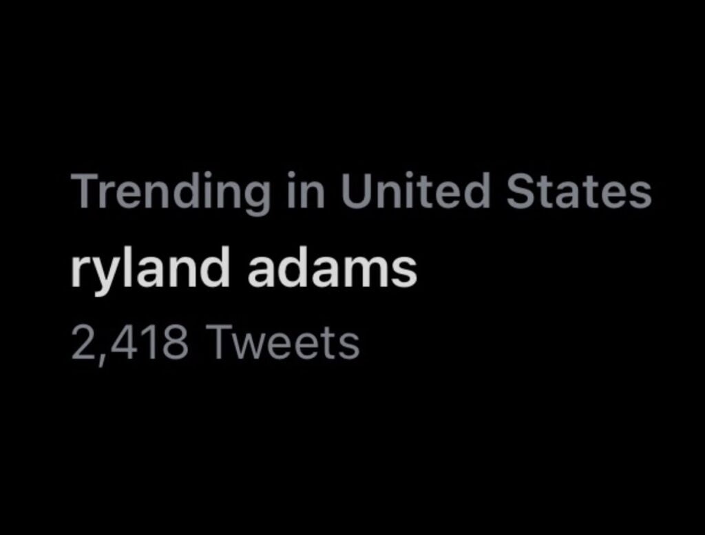 YouTuber Ryland Adams is Trending in the United States Twitter on February 8, 2021