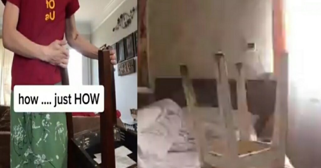 Video of Bellendstoten2 with a chair goes viral on Twitter and people are reacting to his video which shows chair hitting upto his ribs and stomach 