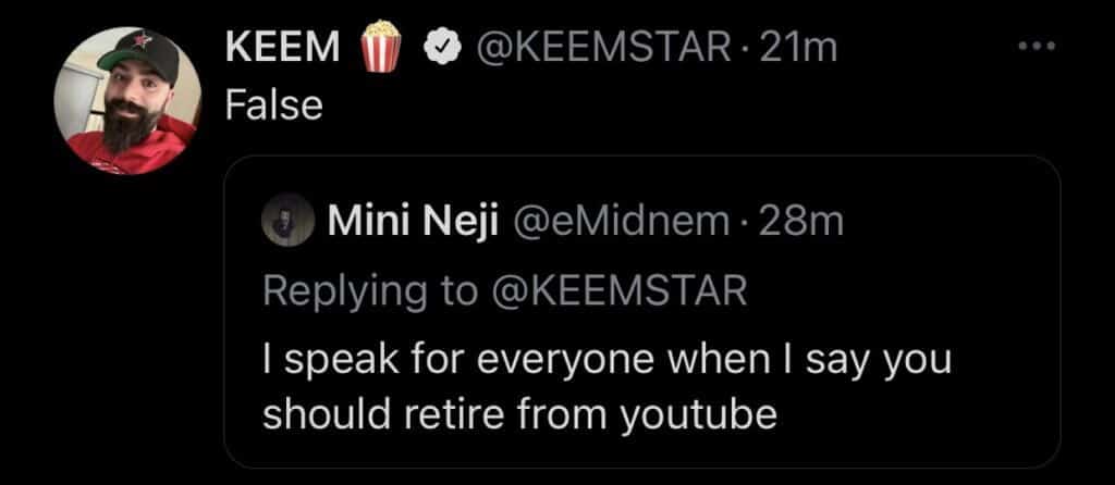 Keemstar says telling his fans to have Cancer was a joke and that people are trying to cancel him but he’s not getting backlash. Notably, Keemstar later responded to backlash.