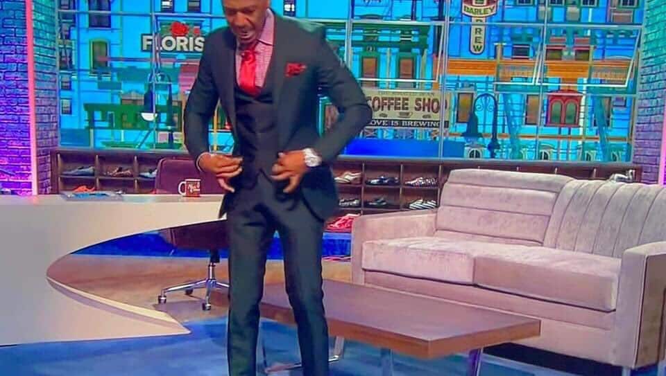 This Screenshot of Nick Cannon show showing the print of his Cannon, is currently going viral on Twitter and other social media platforms