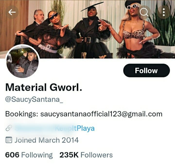 Saucy Santana Twitter page