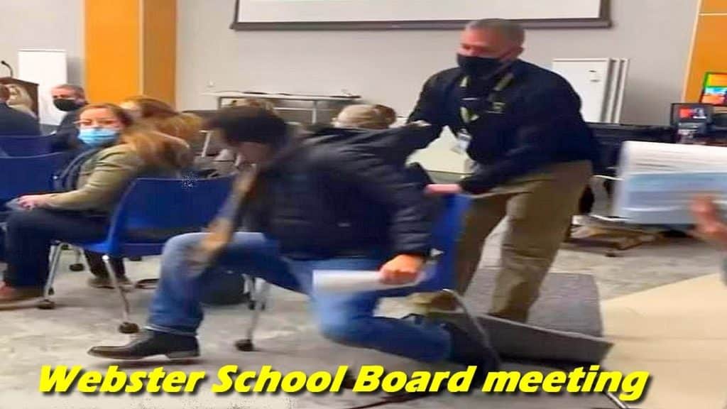 Viral video on social media shows Webster father forcibly removed from school board meeting for not wearing mask