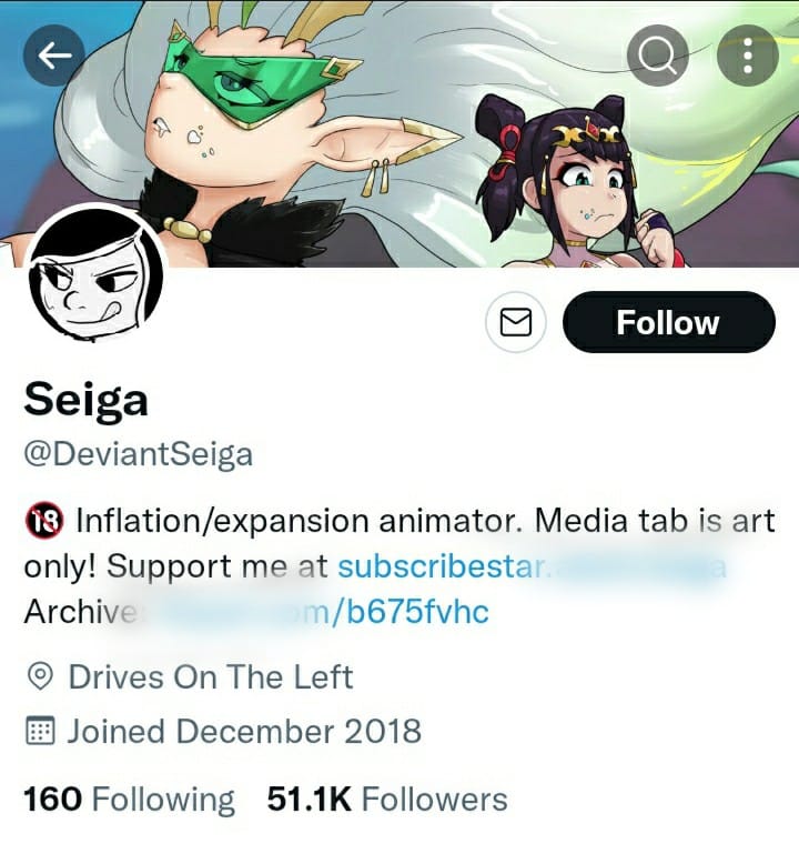 Screenshot image of Deviantseiga Twitter profile