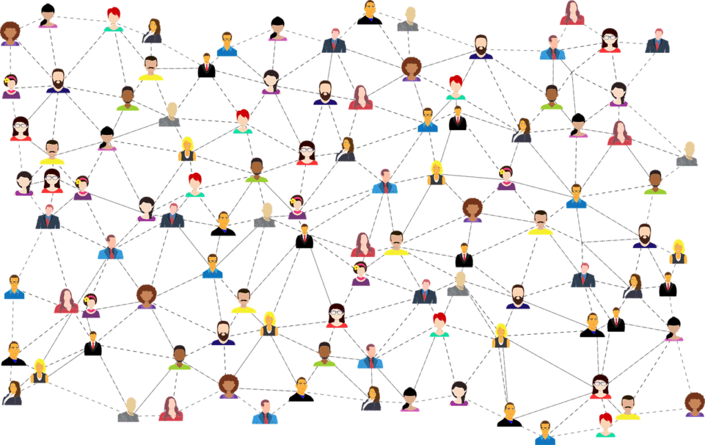 This diagram image shows how Facebook connects people with each other 
