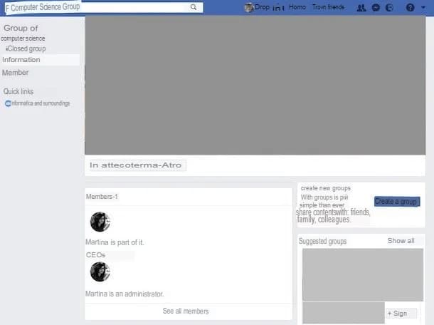 Screenshot of Facebook Group