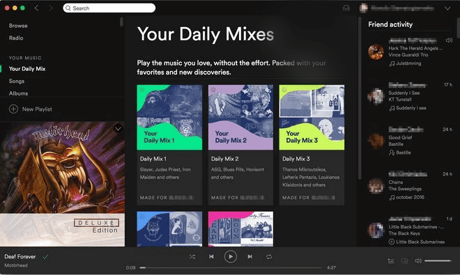 Screenshot image of "Your Daily Mix" at Spotify 