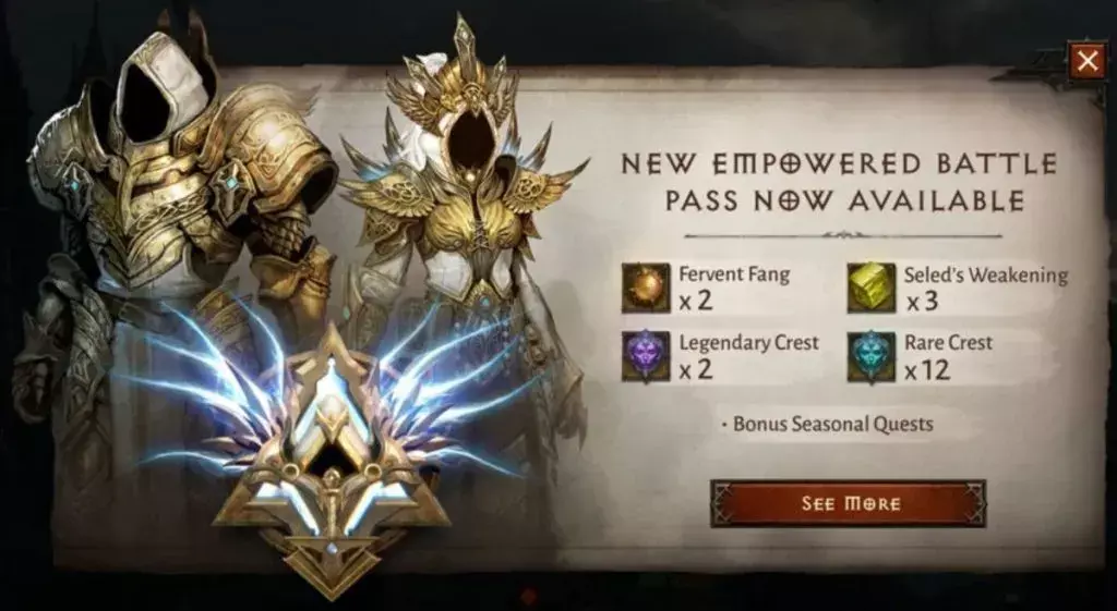 This is photo of Diablo Immortal Battle Pass