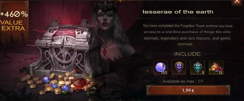 This is screenshot of Diablo Immortal. These packs try to convince the player by offering enough rewards at a "good" price.