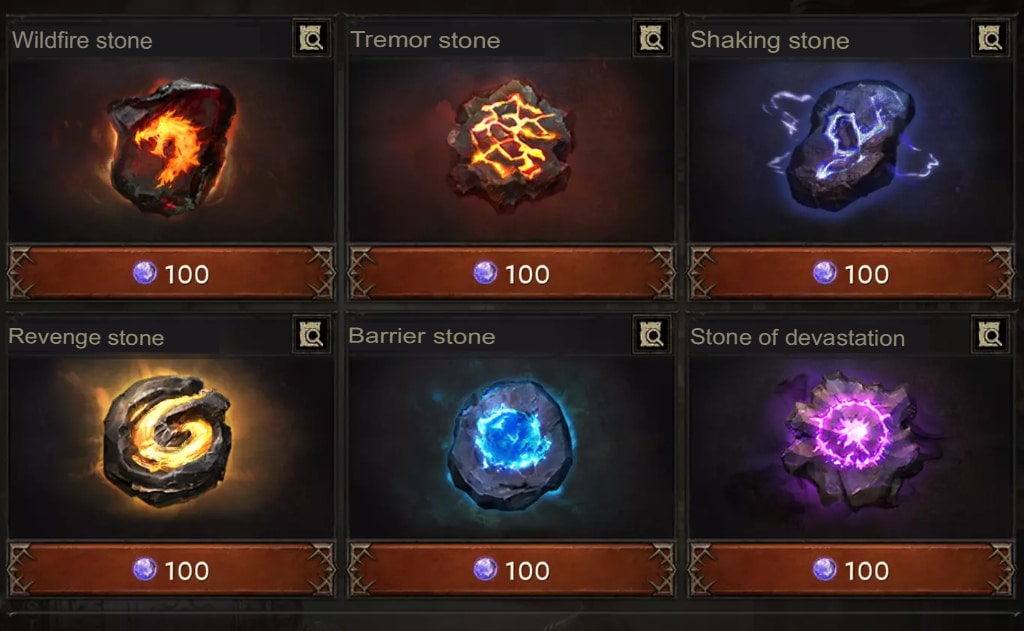 This is screenshot of Diablo Immortal Game. Each stone, just over one and a half euros.