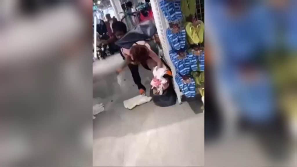 Picture captured in Primark mall before the fight between two girls began 