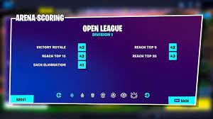 In Competitive mode, here's how the Fortnite Arena ranks.
