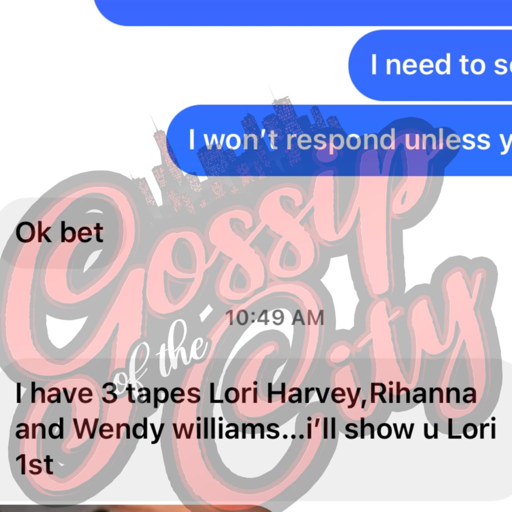 Image  Gotcitytea Twitter post claiming about alleged tape of Lori Harvey 