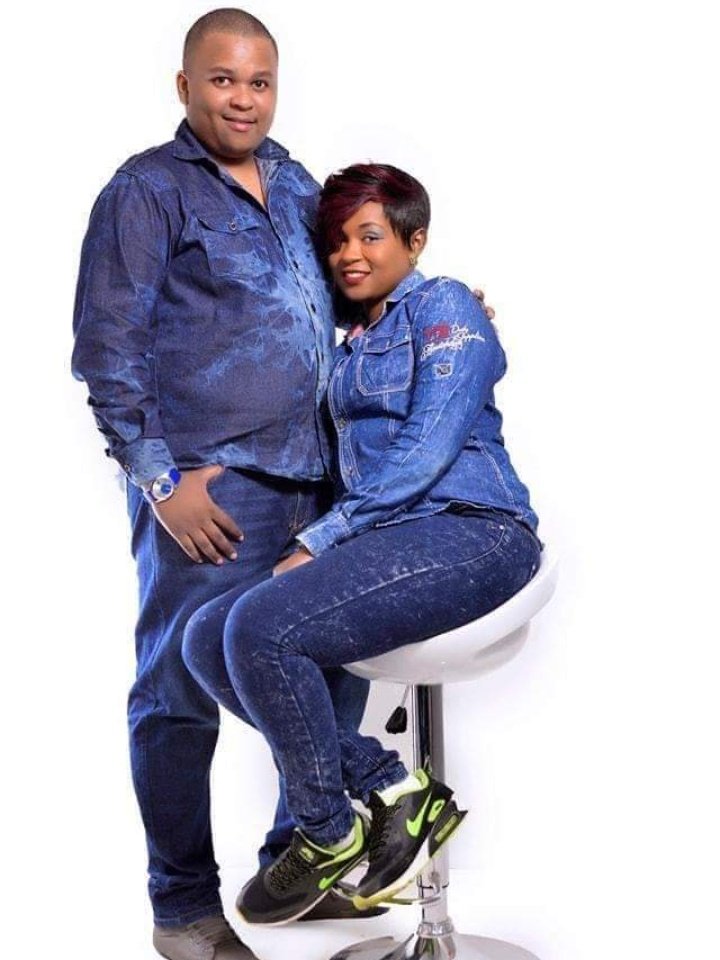 Dj Brownskin and his wife Sharon Njeri in a family photo 