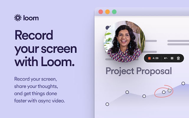 Photo shows the homepage of "Loom video tool" official website